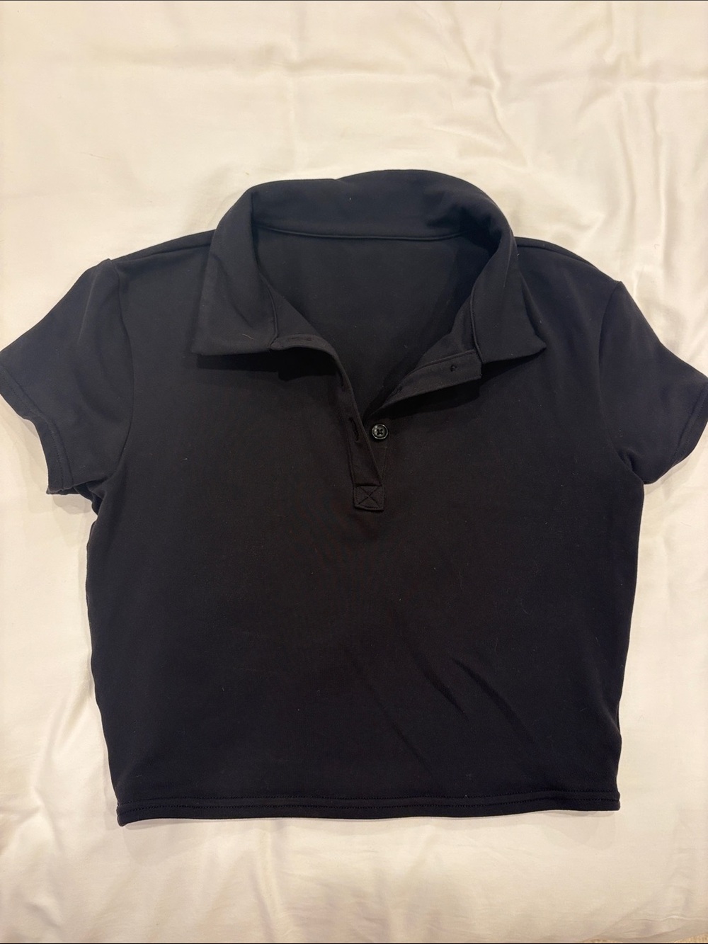 ALO Yoga Black Polo Crop Top